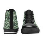 Stripy Leaves Men's High Top Canvas Shoes Men's Classic High Top Canvas Shoes Plants Printed Offshore