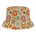 Hippie Flowers Kids Bucket Hat black Kids Bucket Hat Printed Offshore Retro