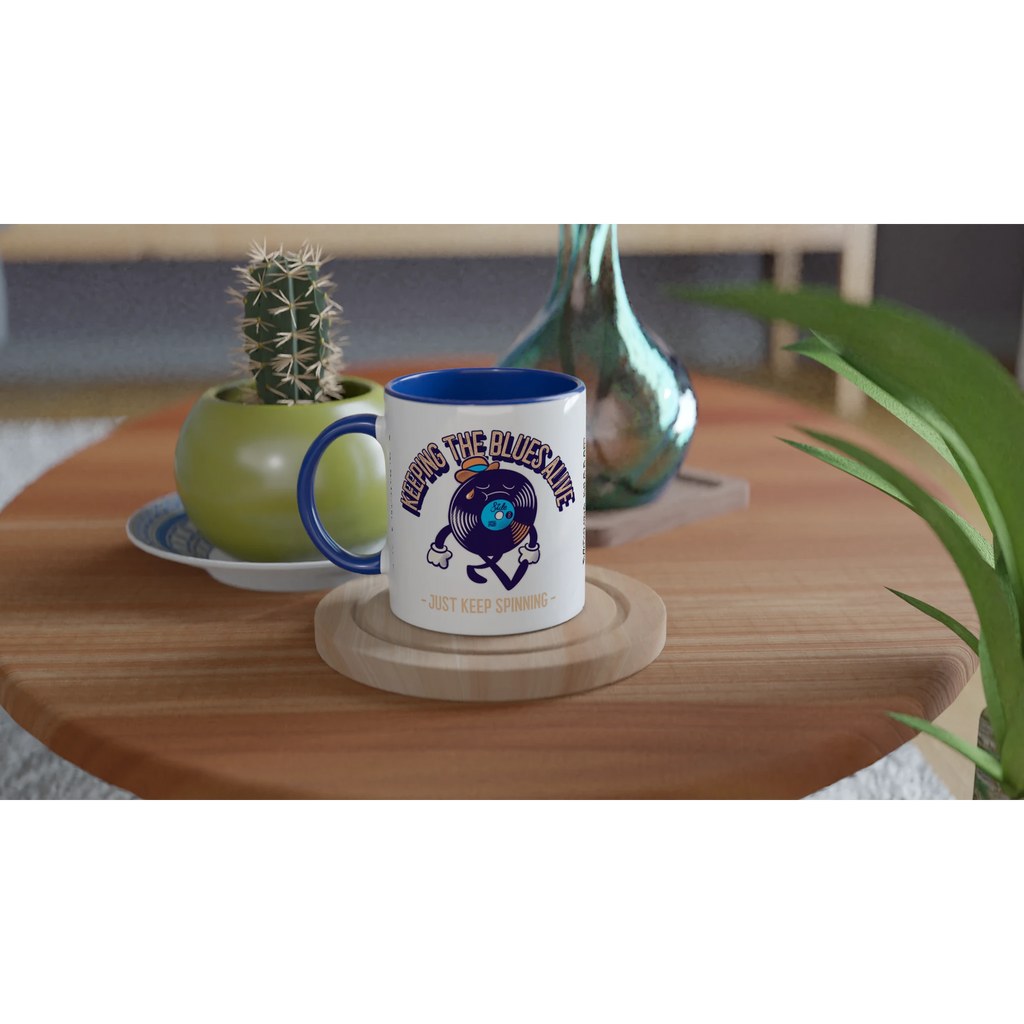 Personalise - Keeping The Blues Alive - White 11oz Ceramic Mug Personalised Mug customise Globally Fulfilled Music personalise