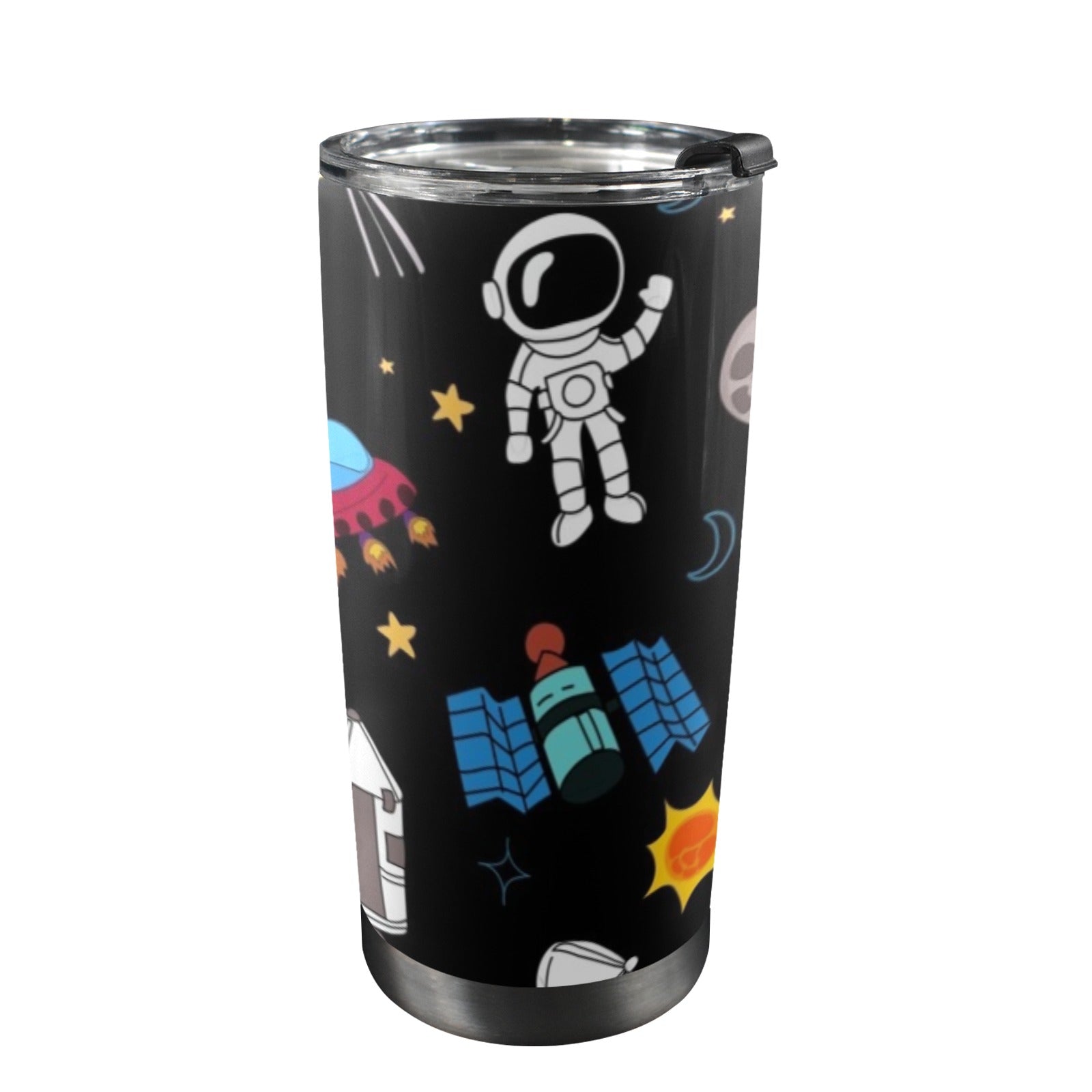 Kids Space - 20oz Mobile Tumbler with Lid (Black Lock) One Size 20oz Travel Mug Printed Offshore Space