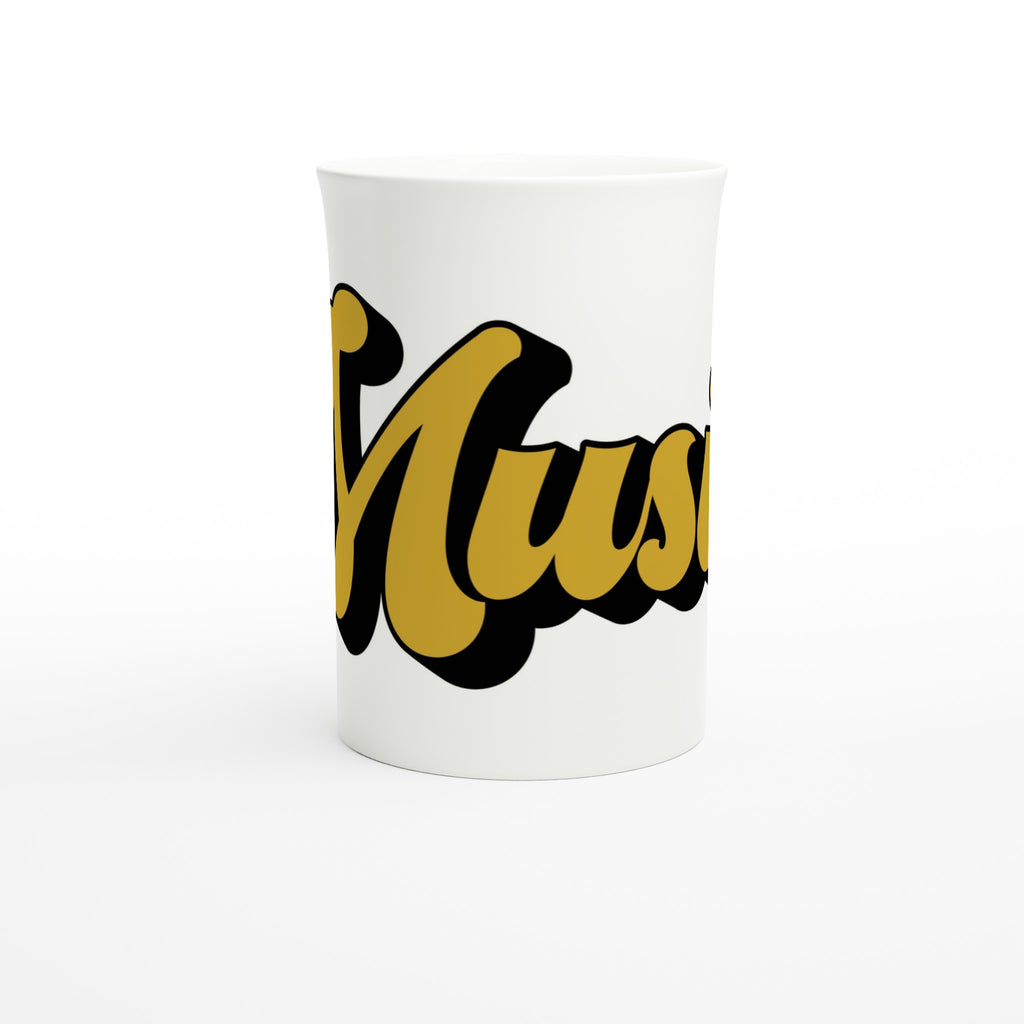 Music - White 10oz Porcelain Slim Mug Porcelain Mug Globally Fulfilled Music