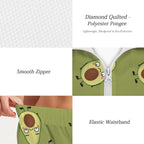 Avocado Characters Women's Windbreaker Short Set Women's Windbreaker Short Set Food Printed Offshore