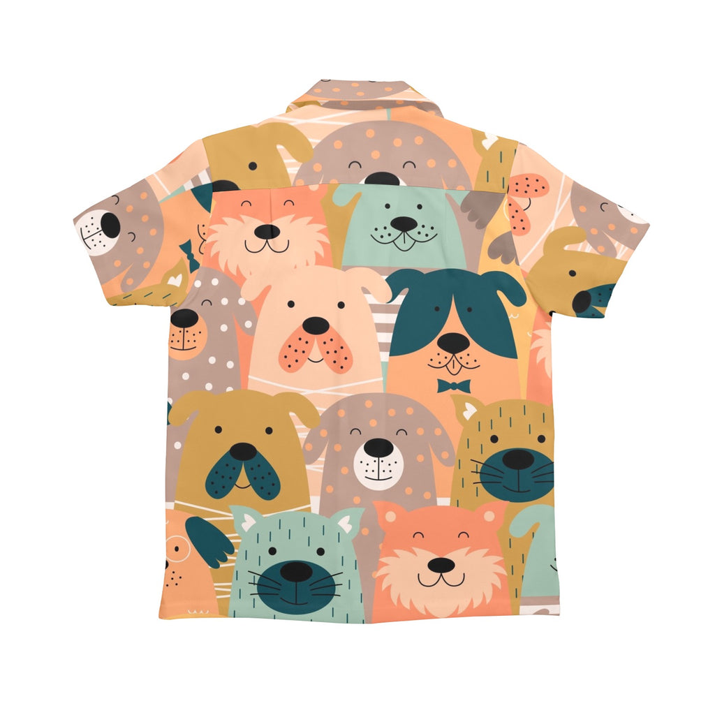 Lots Of Dogs Senior Kids Hawaiian Shirt Senior Kids Hawaiian Shirt 8-15 animal Printed Offshore