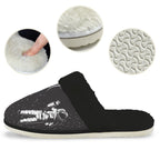 Astronaut In Space Men's Fur Trim Thick-Sole Indoor Slippers Men's Fur Trimmed Slippers Printed Offshore Space