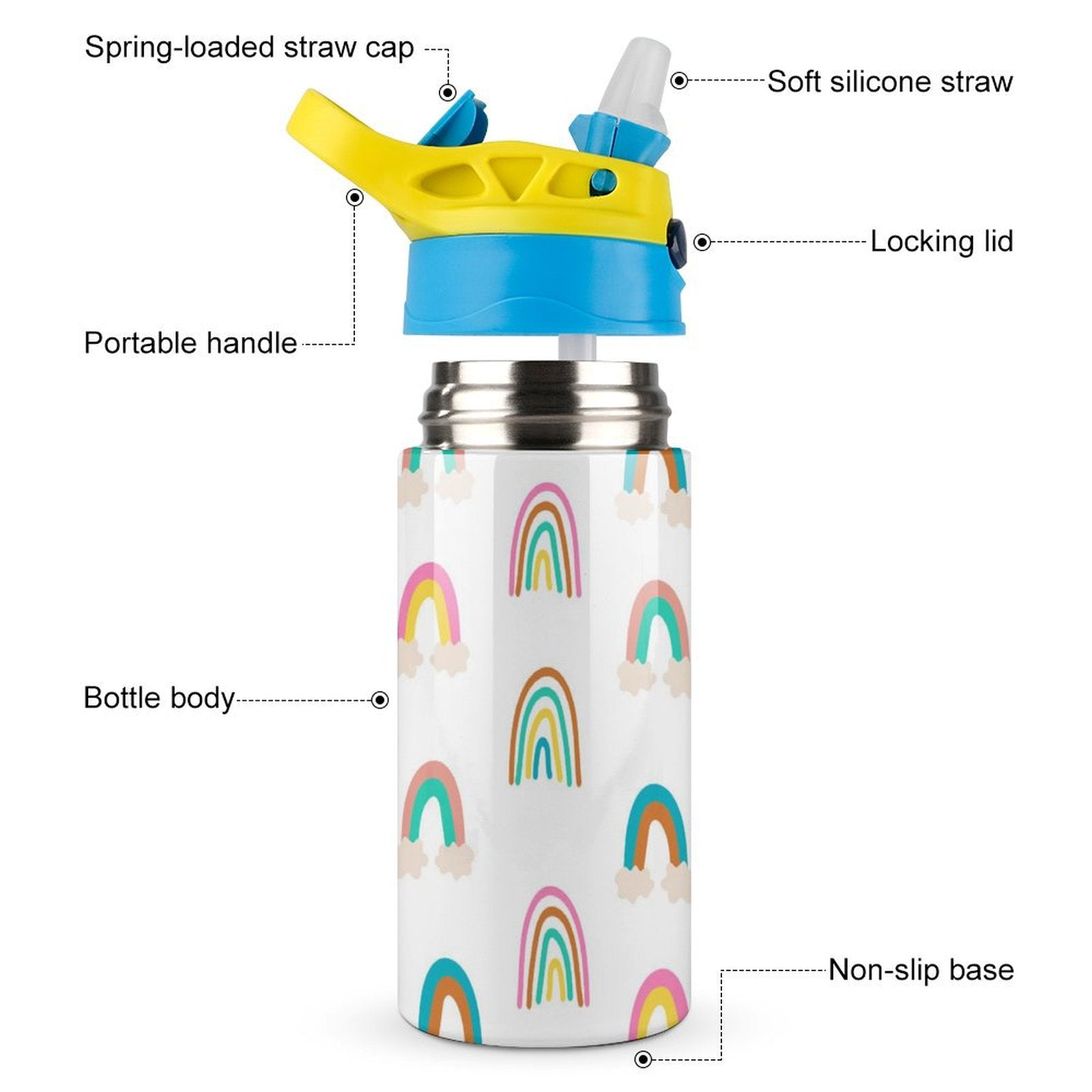 Rainbows - Little Kids Water Bottle Little Kids Water Bottle Printed Offshore