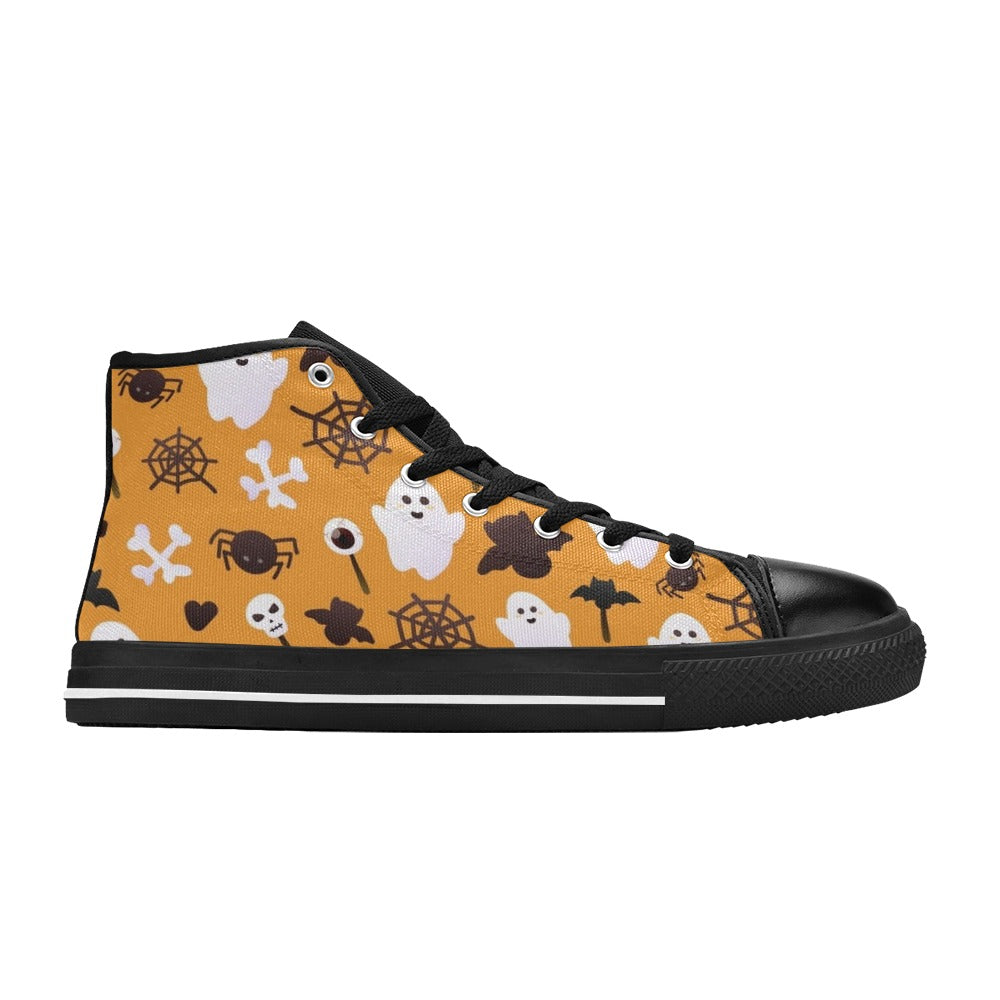 Halloween Ghosts Men's High Top Canvas Shoes Men's Classic High Top Canvas Shoes Halloween Printed Offshore