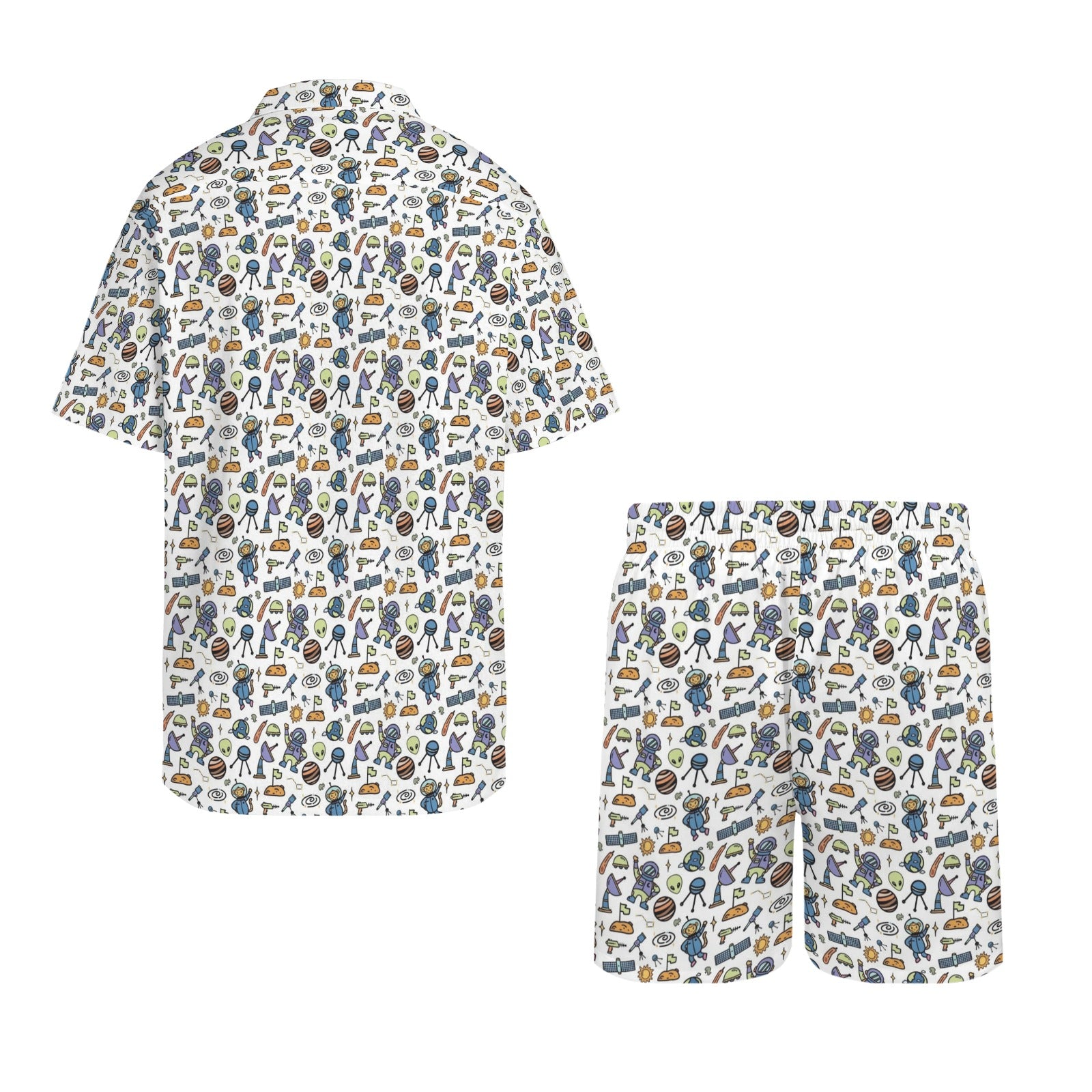 All About Space Men's Hawaiian Shirt & Shorts Set Men's Hawaiian Shirt & Shorts Set Printed Offshore Space