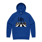 The Cats, Fab Four Crossing The Road - Mens Hoodie Bright Royal Mens Hoodie animal Music Printed In Australia