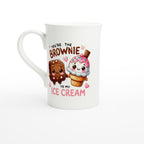 You're The Brownie To My Ice Cream, Valentine - White 10oz Porcelain Slim Mug Default Title Porcelain Mug Food Globally Fulfilled Love