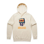 Cassette Tape, It Might Be Time To Rewind - Mens Hoodie Ecru Mens Hoodie Music Printed In Australia Retro