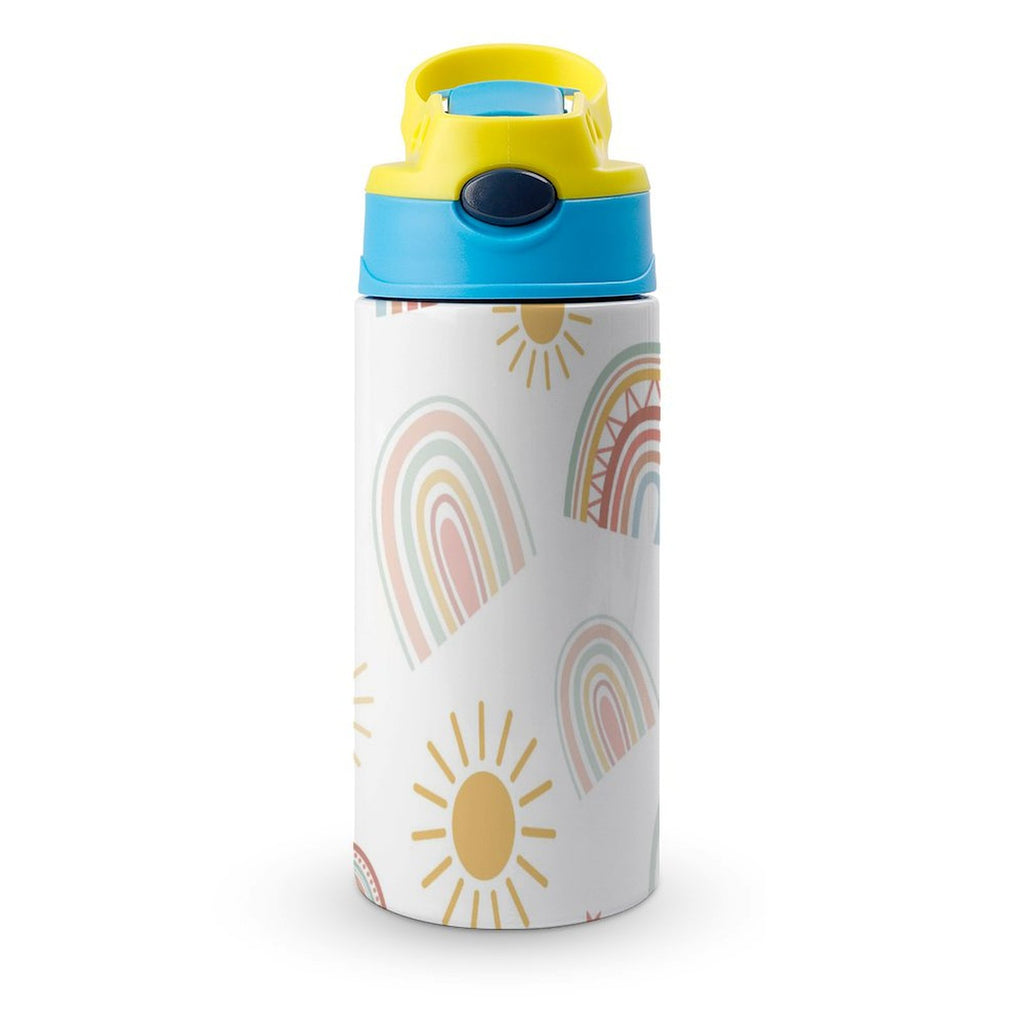 Pastel Rainbows - Little Kids Water Bottle blue 350ml Little Kids Water Bottle Printed Offshore