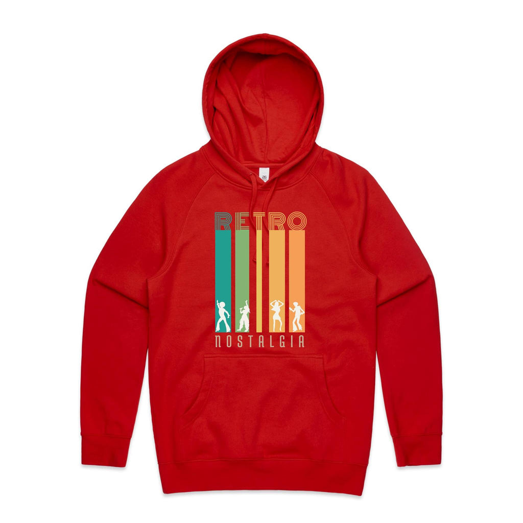 Retro Nostalgia - Mens Hoodie Red Mens Hoodie Printed In Australia Retro