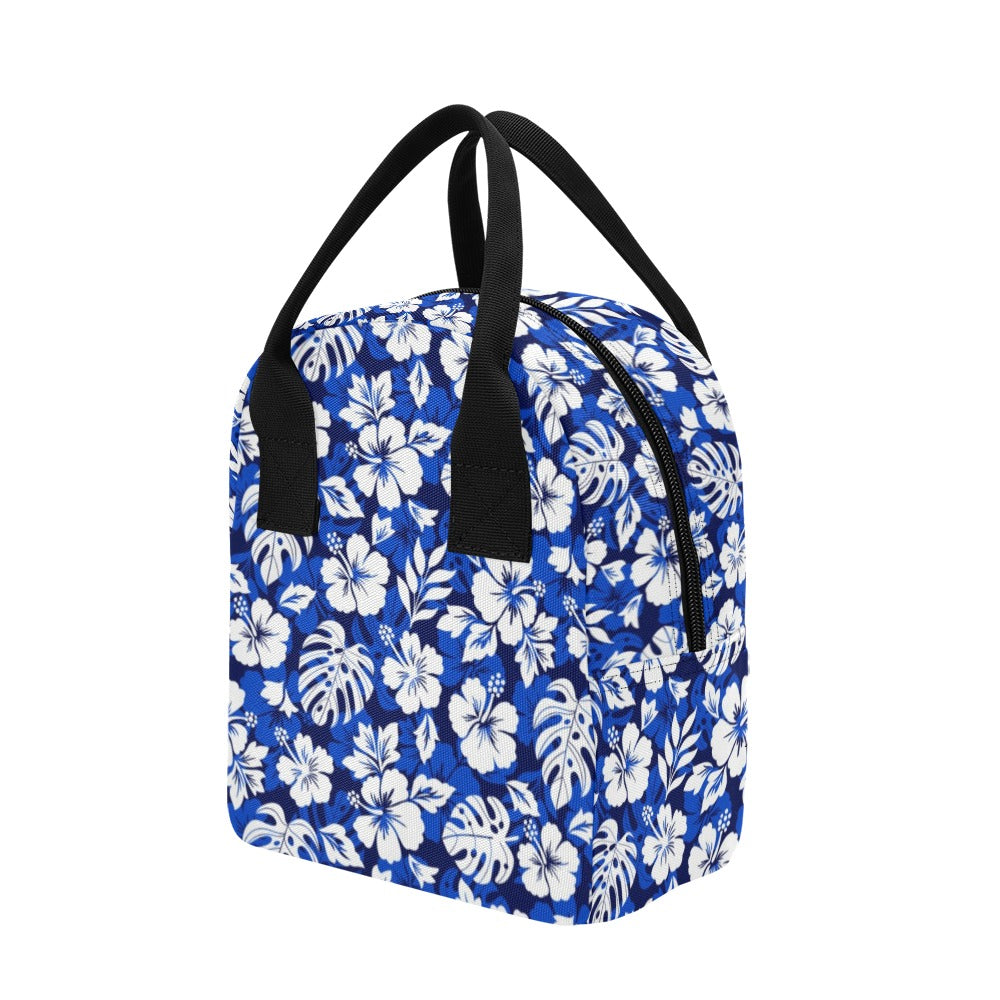 Blue Hawaiian Floral - Zipper Lunch Bag Zipper Lunch Bag Printed Offshore