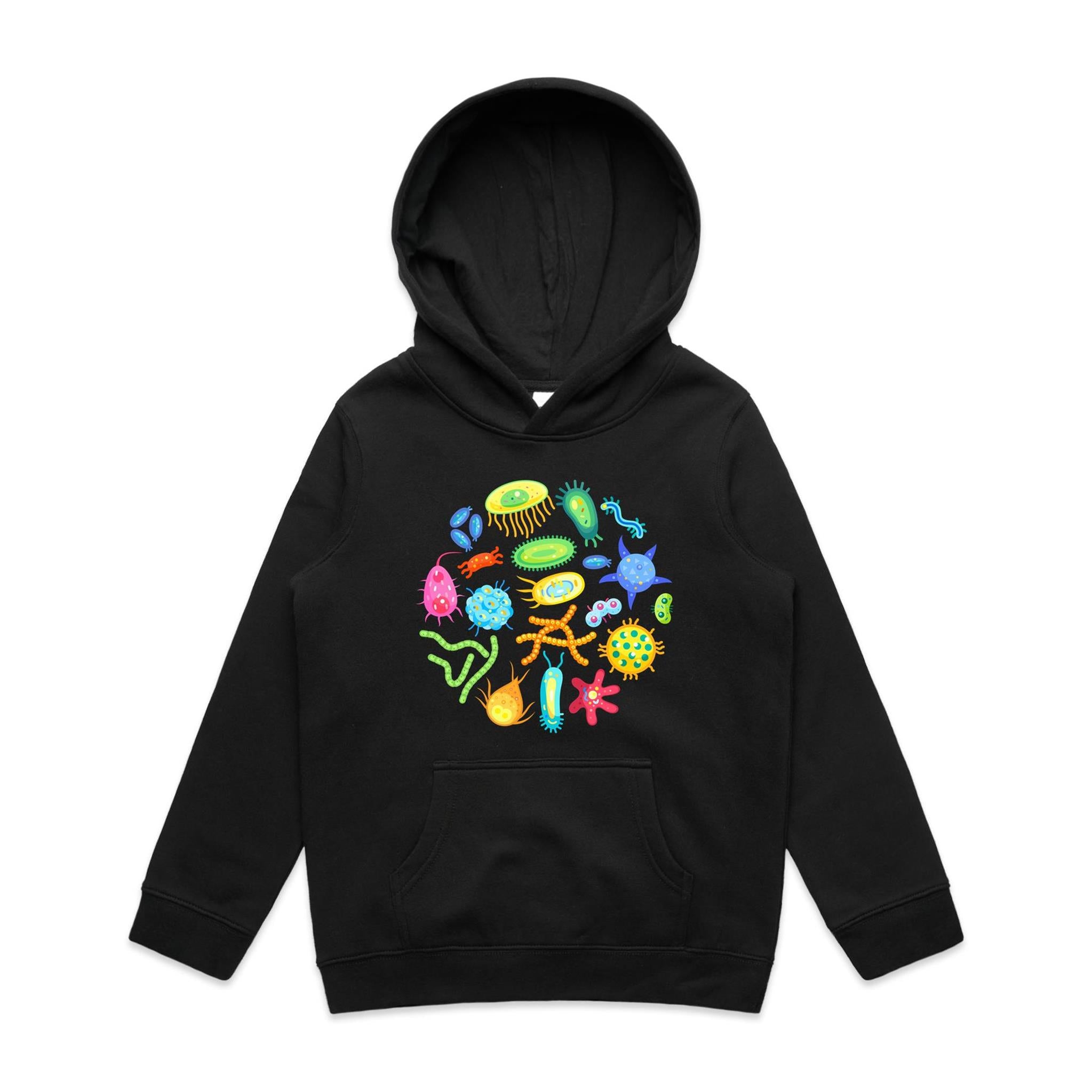 Under The Microscope - Kids Hoodie Black Kids Hoodie Printed In Australia