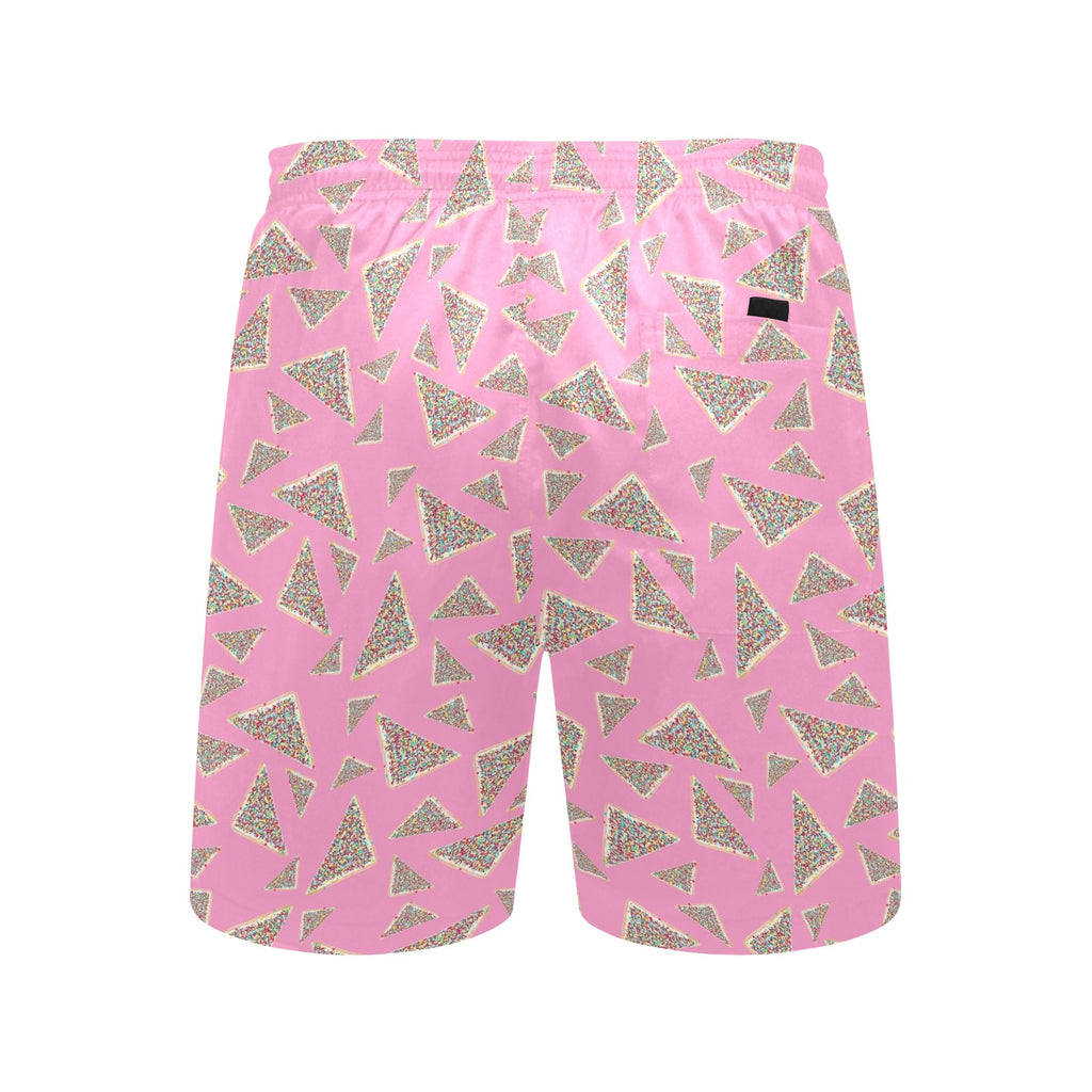 Fairy Bread Pink Men's Mid-Length Beach Shorts Men's Mid-Length Beach Shorts Food Printed Offshore