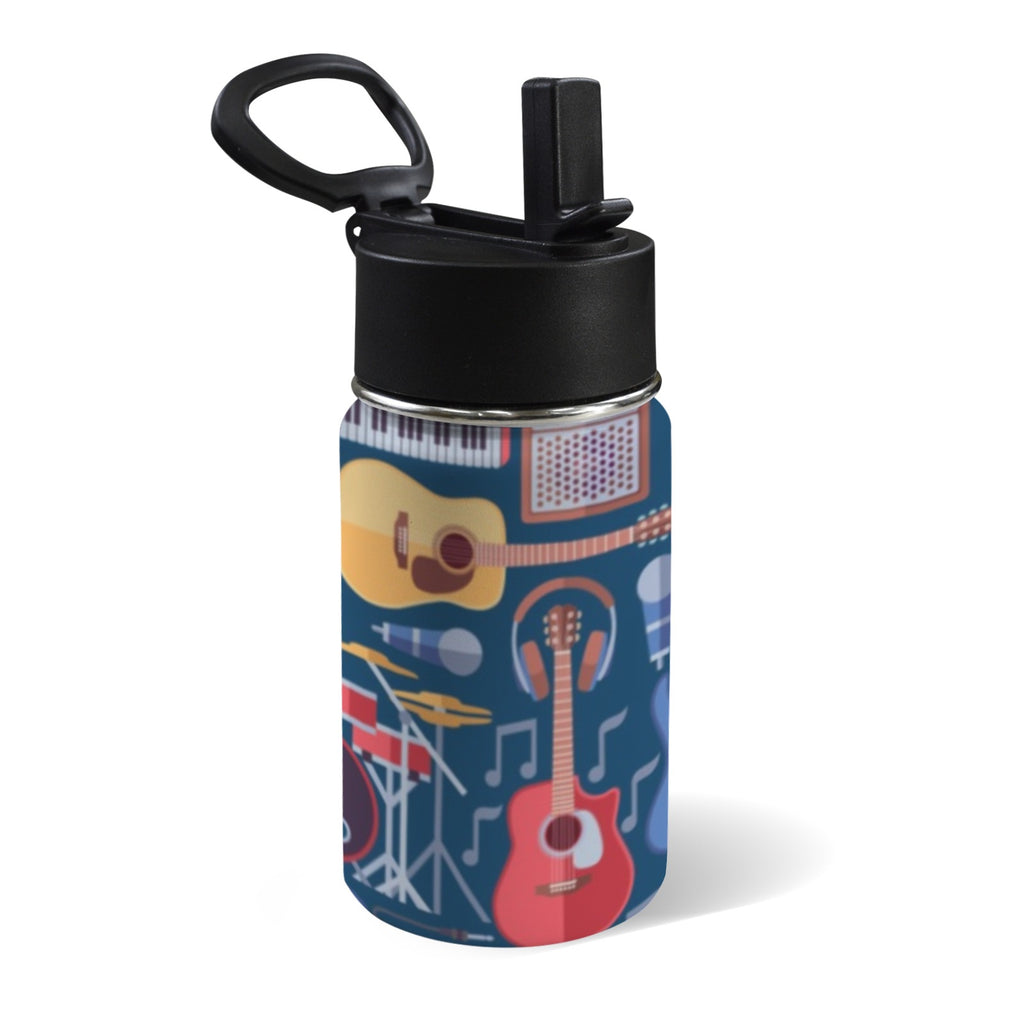 Music Instruments 12oz Kids Water Bottle with Straw Lid
