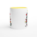 Christmas Cat - White 11oz Ceramic Mug with Colour Inside Christmas Colour Mug Christmas Globally Fulfilled