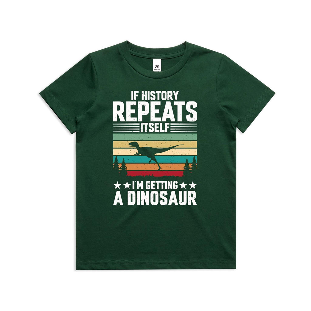 I'm Getting A Dinosaur Kids AS Colour T-shirt