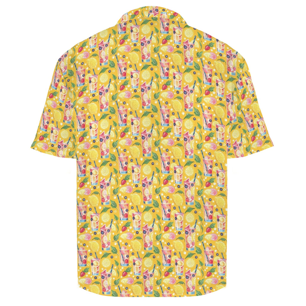 Tropical Fruit Drink Men's Crinkle Hawaiian Shirt