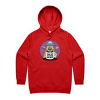 Coffee, Alien, UFO, Take Me To Your Brewer Women's AS Colour Hoodie Red Womens Hoodie Coffee Printed In Australia Sci Fi