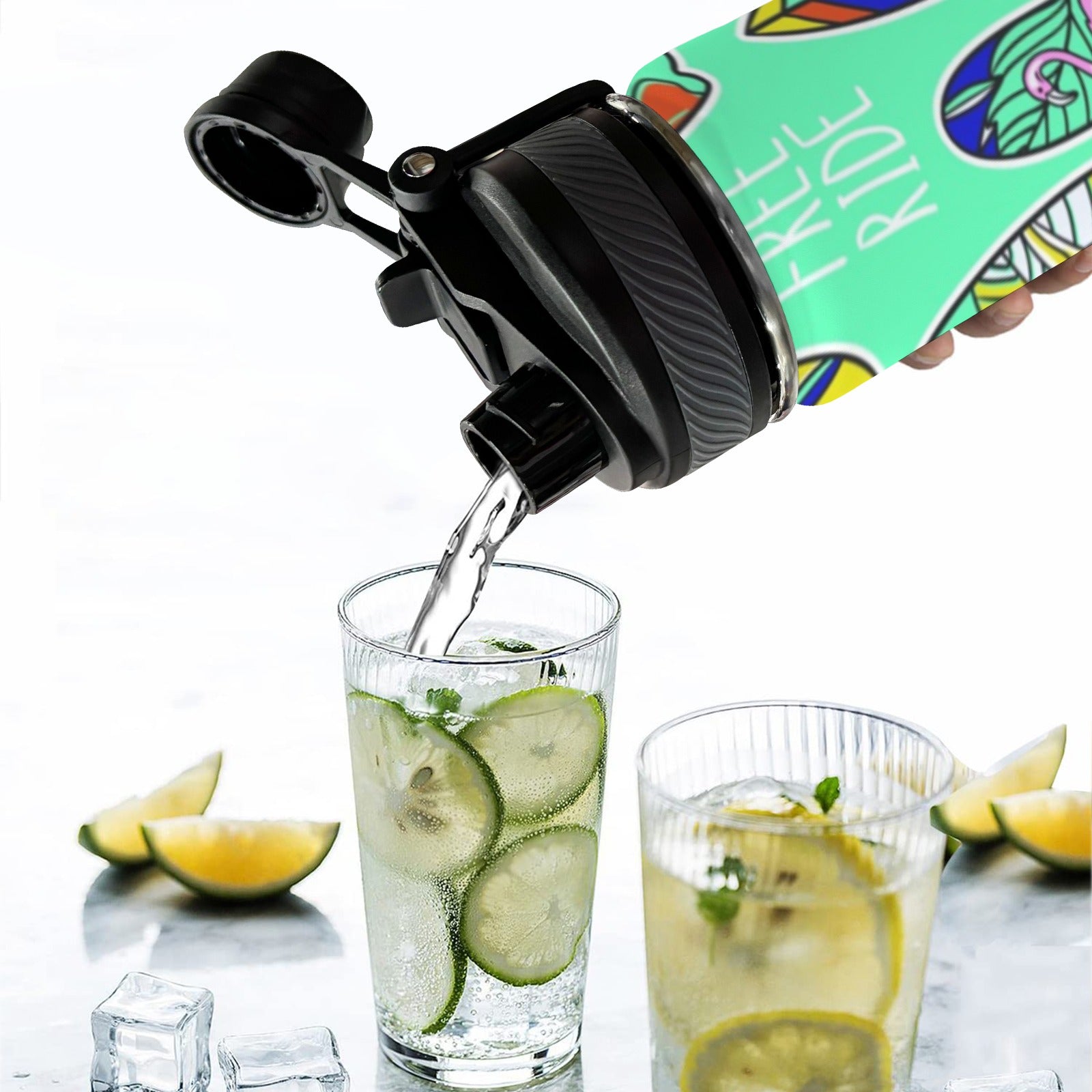 Aloha Surfboards - Insulated Water Bottle with Dual-Use Lid (18oz) Insulated Water Bottle with Dual-Use Lid (18oz) Printed Offshore Surf