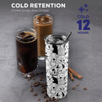 Black And White Dogs - 20oz Tall Skinny Tumbler with Lid and Straw