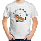 Hotdog, I'm On A Roll - Kids Youth T-Shirt White Kids Youth T-shirt Food Printed In Australia