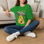 UFO Cat Abduction Unisex T-Shirt Irish Green Unisex Adult T-shirt animal Globally Fulfilled Sci Fi