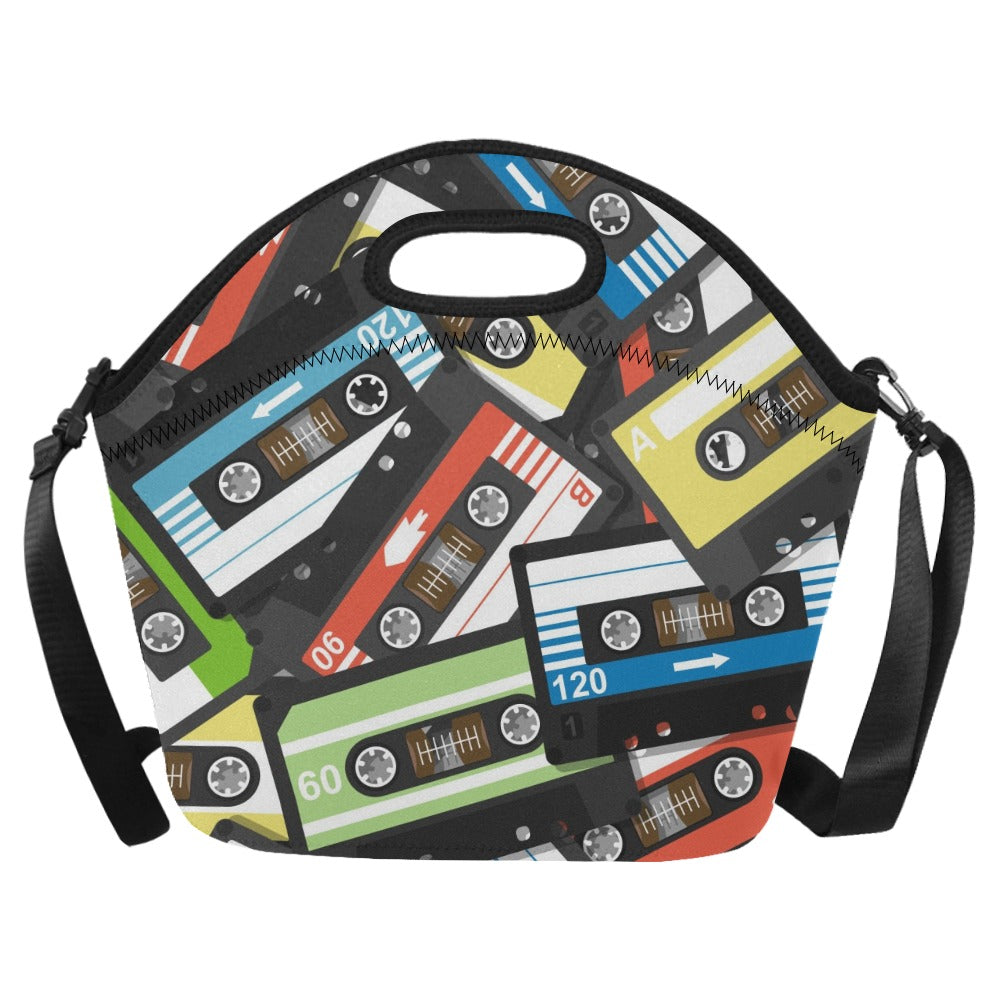 Cassette Tapes - Neoprene Lunch Bag One Size Neoprene Lunch Bag Printed Offshore