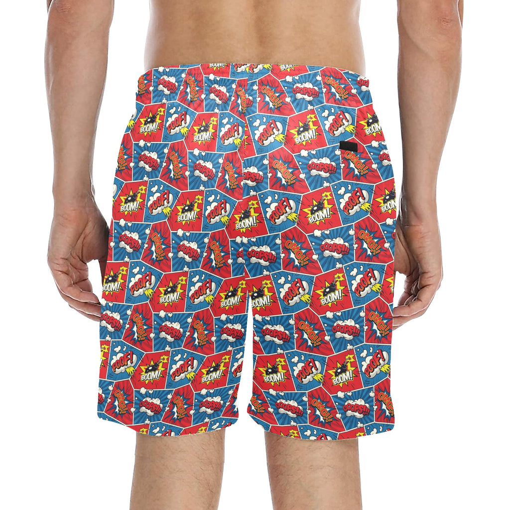 Comic Book Cells Men's Mid-Length Beach Shorts Men's Mid-Length Beach Shorts comic Printed Offshore
