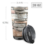 Stone Wall - 20oz Mobile Tumbler with Lid (Black Lock) 20oz Travel Mug Printed Offshore