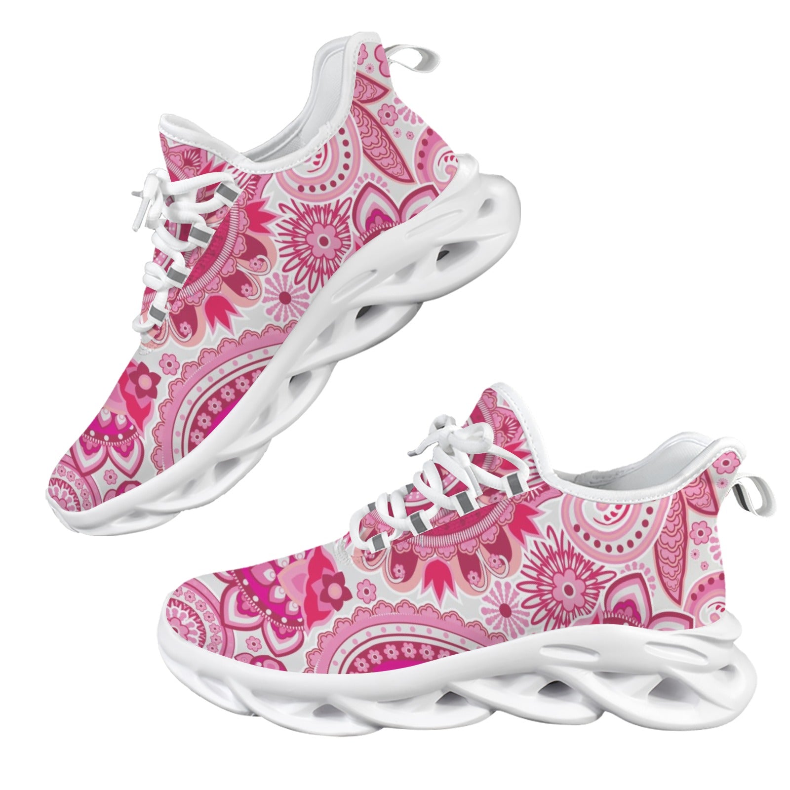 Pink Paisley Women's Twisted Sole Sneakers