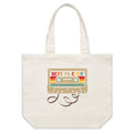Best Pa Ever, Cassette Tape Shoulder Canvas Tote Bag Default Title Large Tote Bag Dad Music Printed In Australia Retro