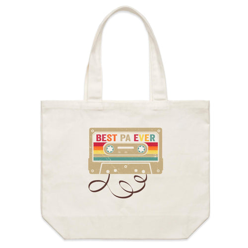 Best Pa Ever, Cassette Tape - Shoulder Canvas Tote Bag Default Title Large Tote Bag Dad Music Printed In Australia Retro