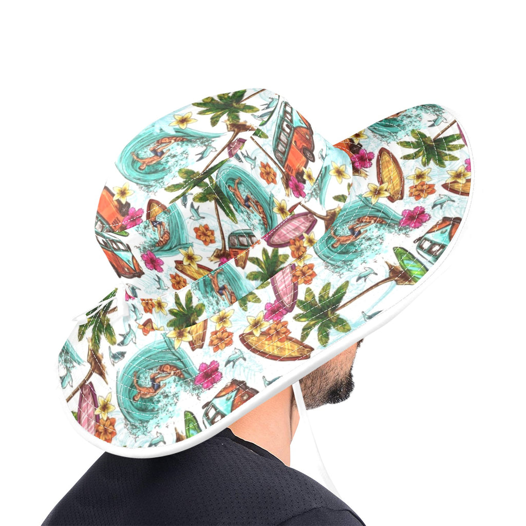 Surfing Safari Wide Brim Bucket Hat Wide Brim Bucket Hat Printed Offshore Surf