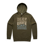 Keep Life Simple - Mens Hoodie Army Mens Hoodie Positivity Printed In Australia