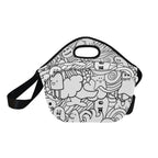 Black And White Creatures - Neoprene Lunch Bag Neoprene Lunch Bag Printed Offshore