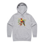 Lorikeet - Womens Hoodie Grey Marle Womens Hoodie animal Printed In Australia