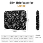 Black And White Floral Laptop Sleeve (Multiple Sizes) Laptop Sleeve Plants Printed Offshore