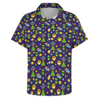 Groovy Alien And UFO Women's Short-Sleeve Button Up Shirt