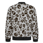 Skull And Crossbones Men's Casual Zip‑Up Bomber Jacket