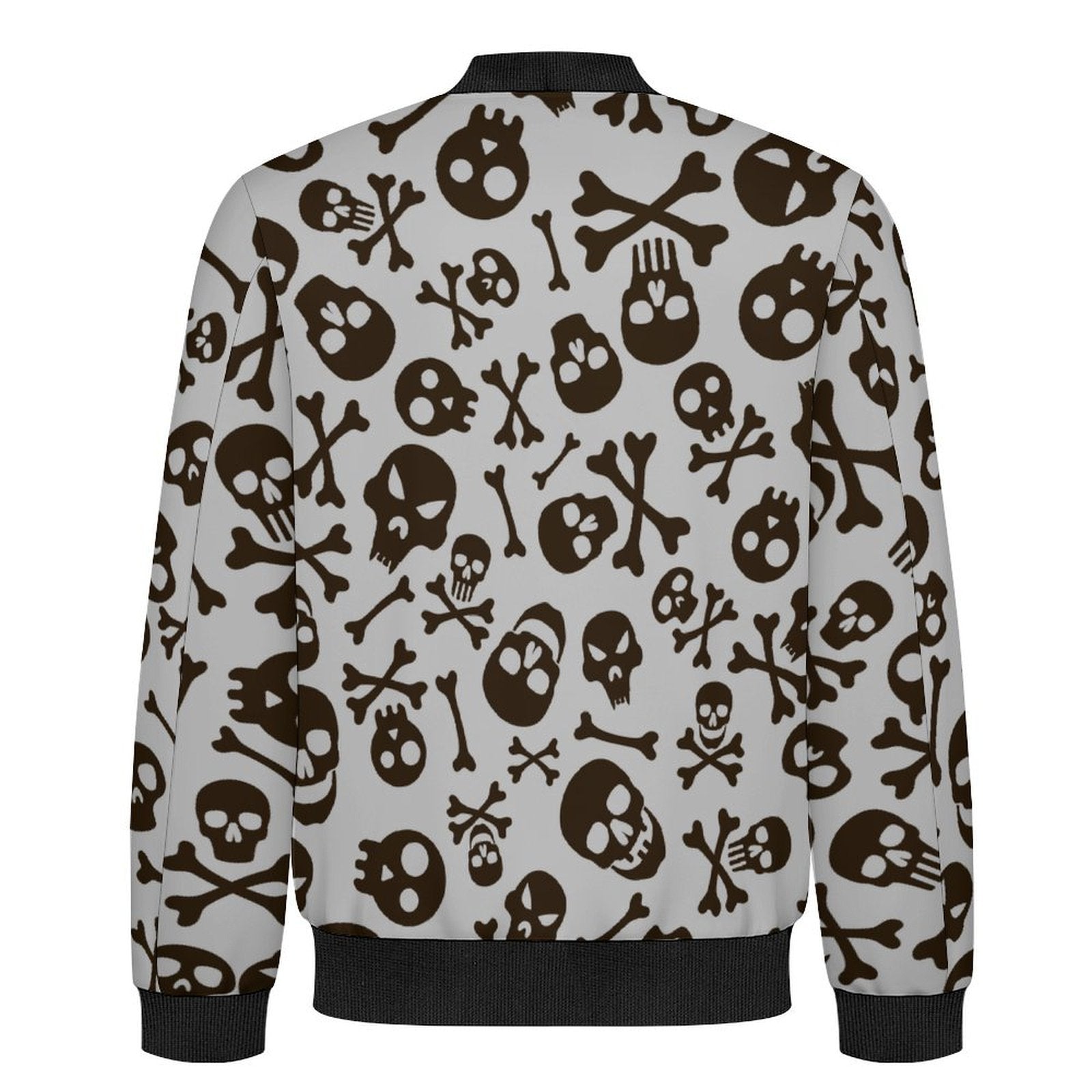 Skull And Crossbones Men's Casual Zip‑Up Bomber Jacket