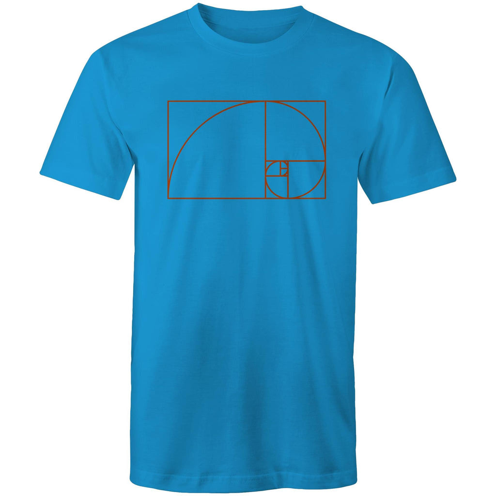 Fibonacci - Mens T-Shirt Arctic Blue Mens T-shirt Maths Printed In Australia Science