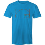 Fibonacci - Mens T-Shirt Arctic Blue Mens T-shirt Maths Printed In Australia Science