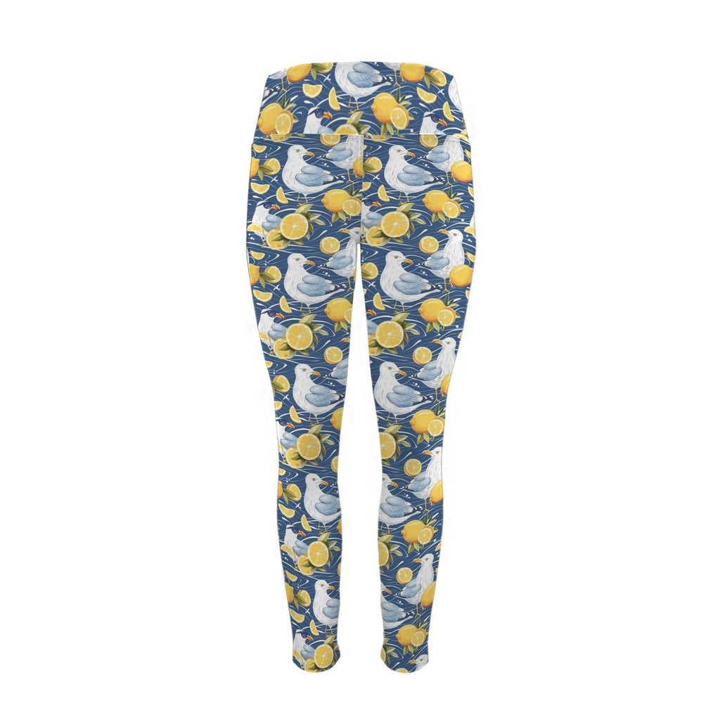 Lemon Seagull Women's High Waist Pockets Yoga Leggings Women's High Waist Pockets Yoga Leggings animal Printed Offshore