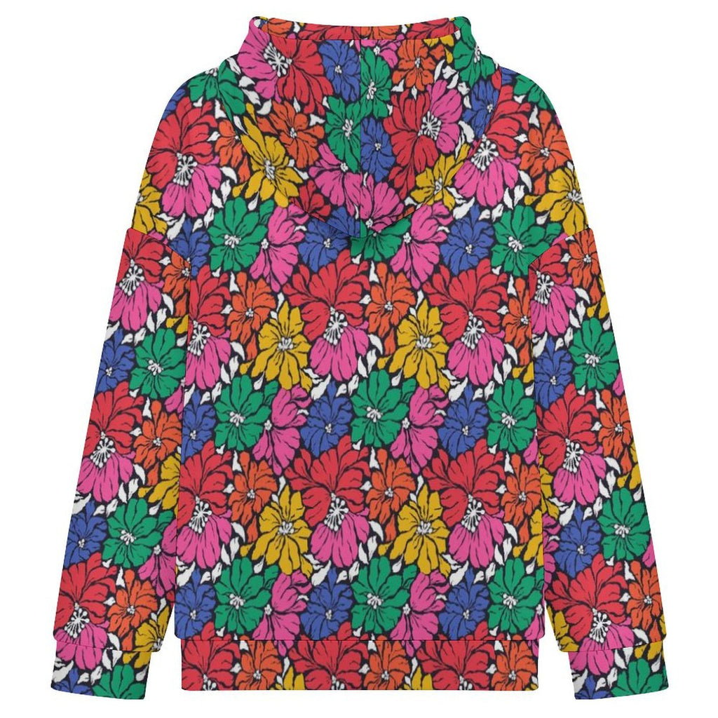 Bright And Bold Flowers Women's Full-Zip Hoodie