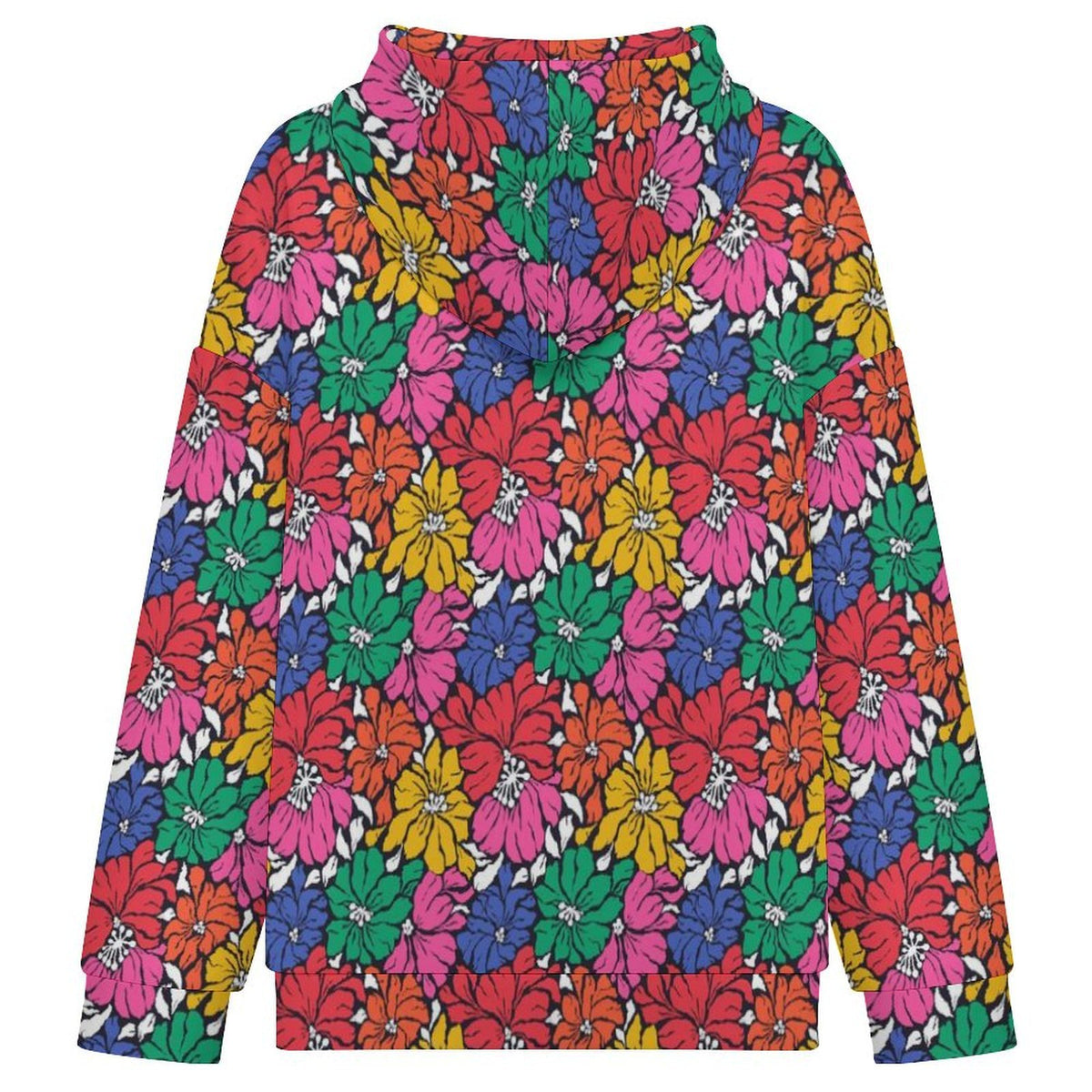 Bright And Bold Flowers Women's Full-Zip Hoodie