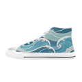 Ocean Waves Kids High Top Canvas Shoes US6Y Kids High Top Canvas Shoes Printed Offshore Summer Surf