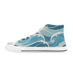 Ocean Waves Kids High Top Canvas Shoes US6Y Kids High Top Canvas Shoes Printed Offshore Summer Surf