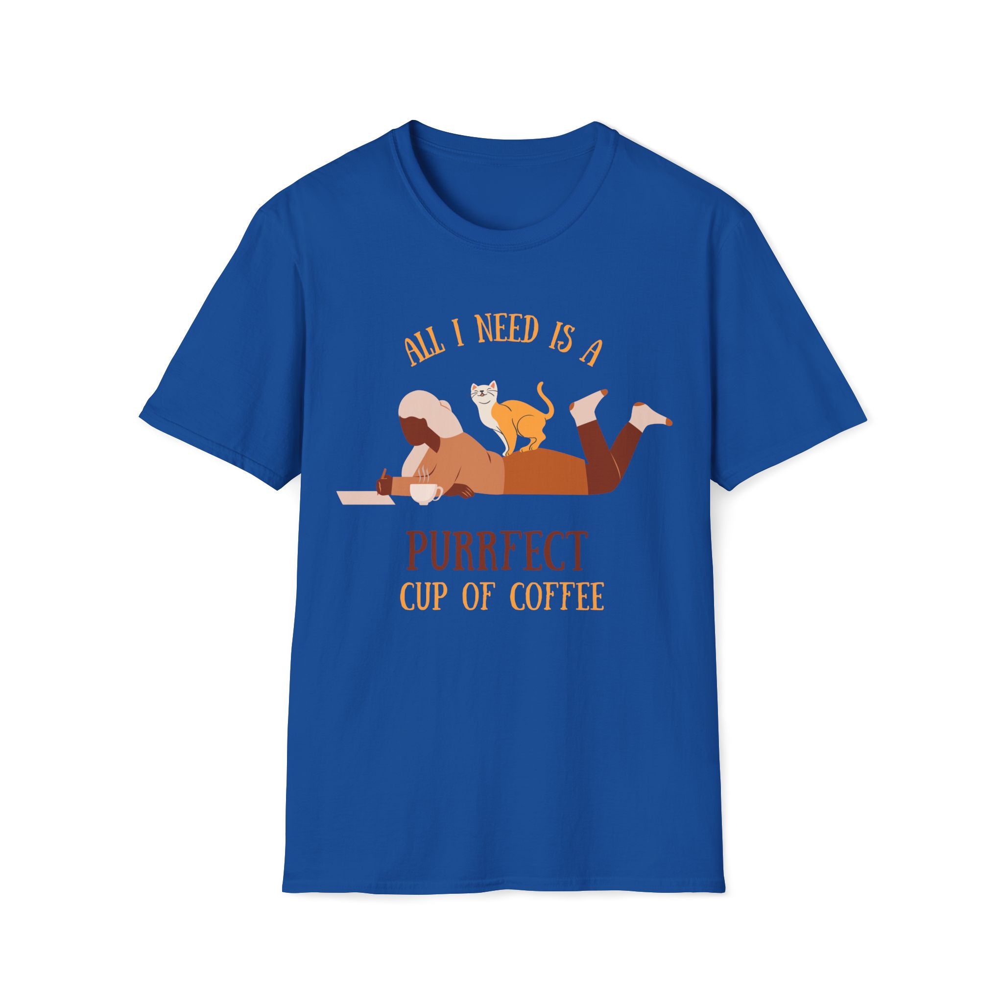 All I Need Is A Purrfect Cup Of Coffee - Unisex Softstyle T-Shirt